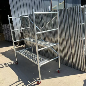 Portable folding scaffolding with wheel frame scaffold