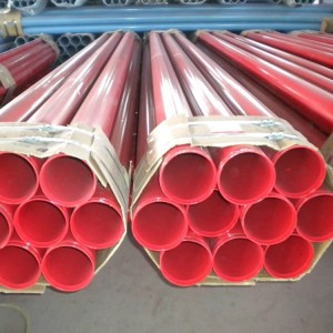 Astm a795 2′ sch40 red painted grooved fire fighting seamless pipe