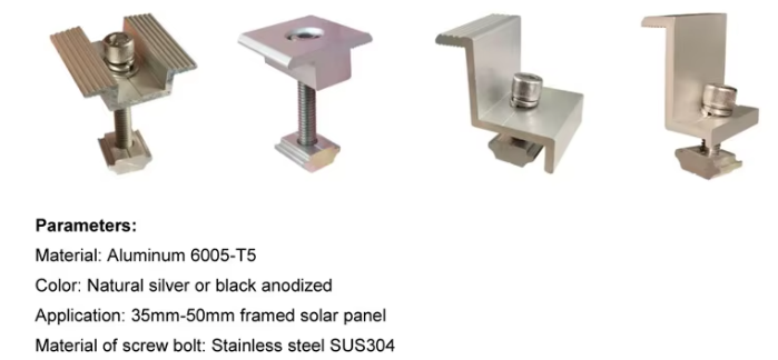 New aluminum alloy photovoltaic panel clip launched to adapt to 35-50mm framed solar panels